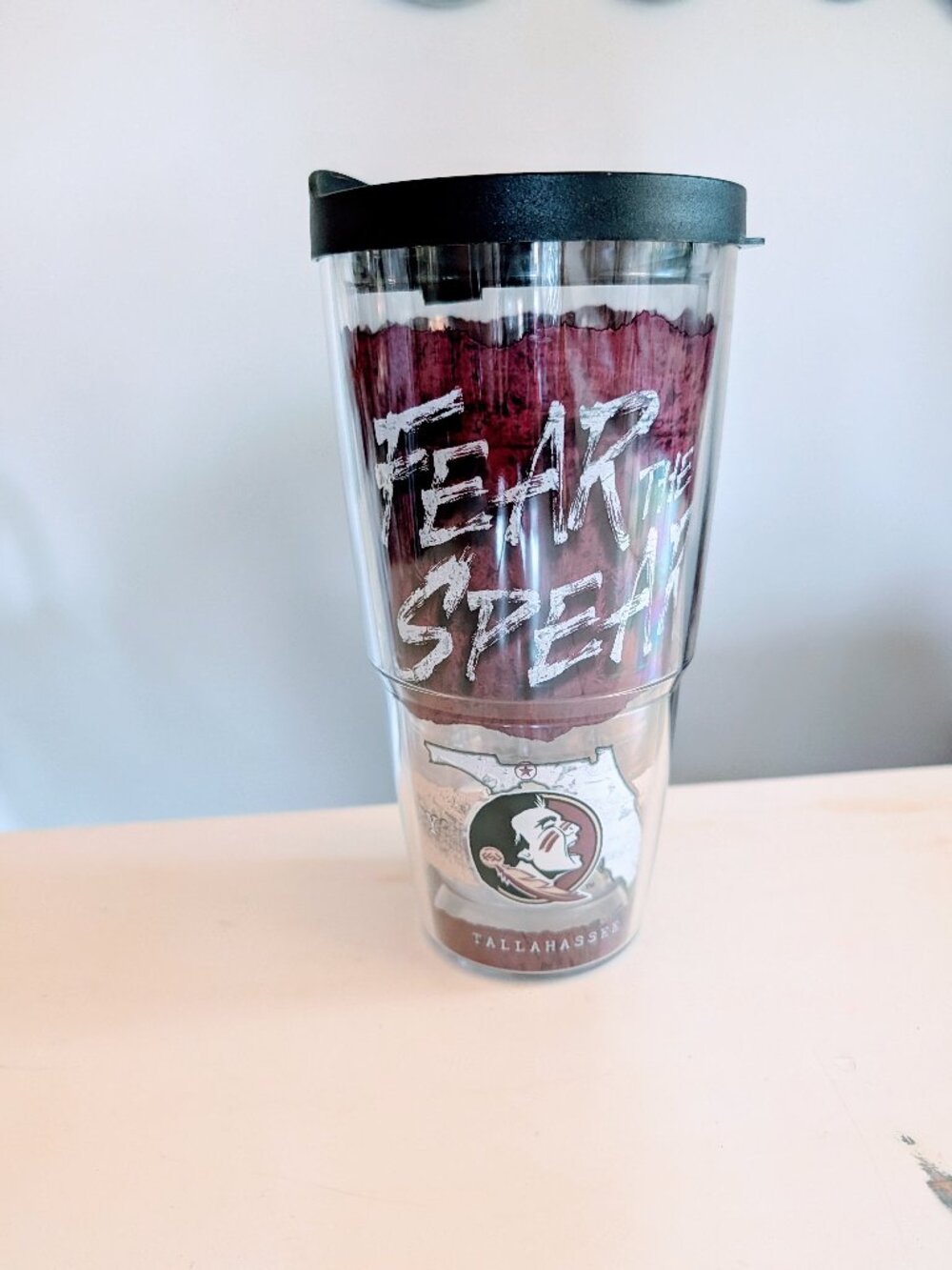Rare FSU Fear The Spear Tervis Tumbler 24 oz Lid Florida State Seminoles USA